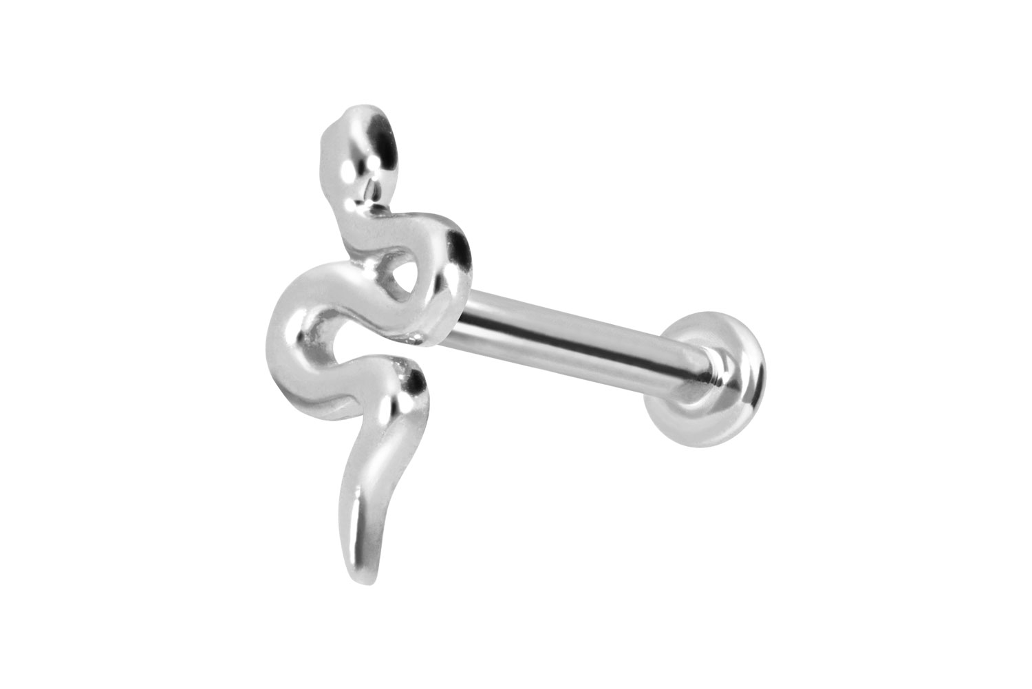 14 Karat Gold Labret Piercing mit Innengewinde SCHLANGE